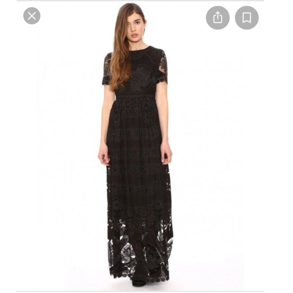 Pepaloves Brand Black Lace Maxi Dress Size XS
